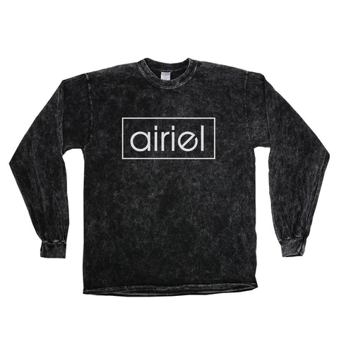 Airiel Logo Black Mineral Wash Long Sleeve Tee